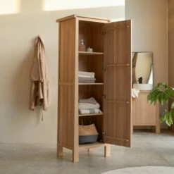 Volute Solid Oak Tall Bathroom Cabinet Ref. 6136 -TIKAMOON Sales 1200 1200 volute solid oak tall bathroom cabinet 1